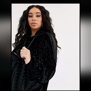 ASOS Curve Velvet Hoodie Dress
